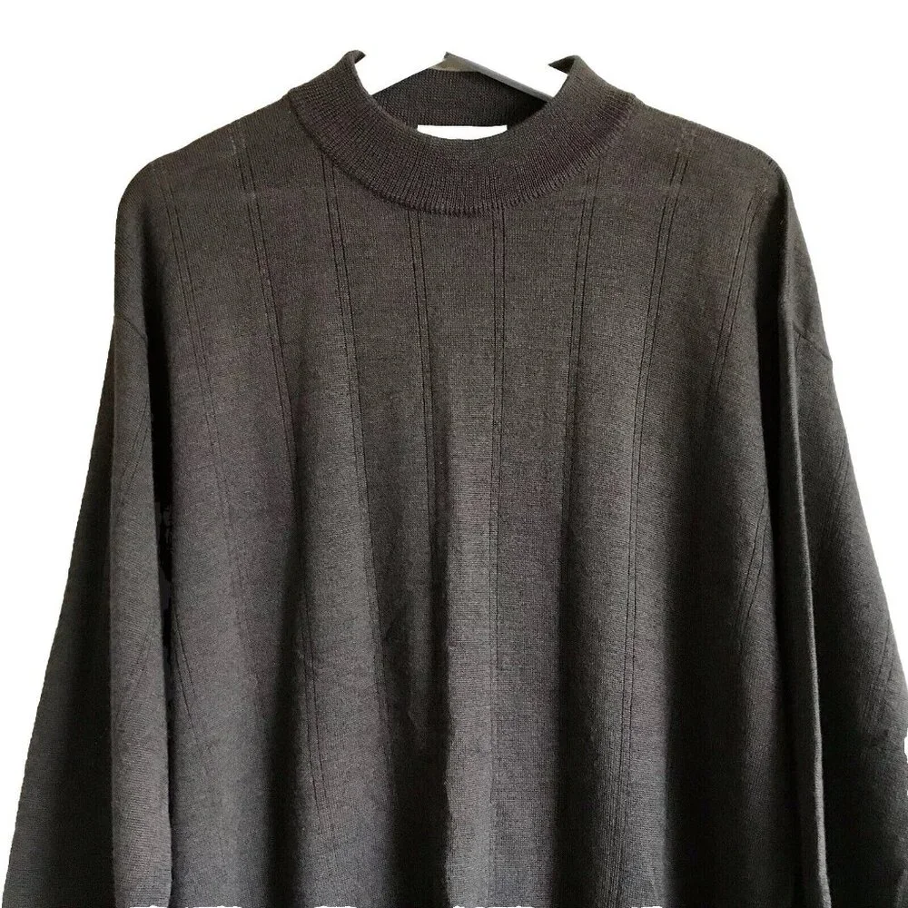 Vintage Murano Sweater Mens Size XXL Pullover Wool Blend Mock‎ Neck Brown